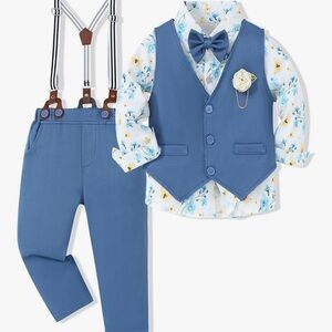 Blue Kids Formal Vest Set